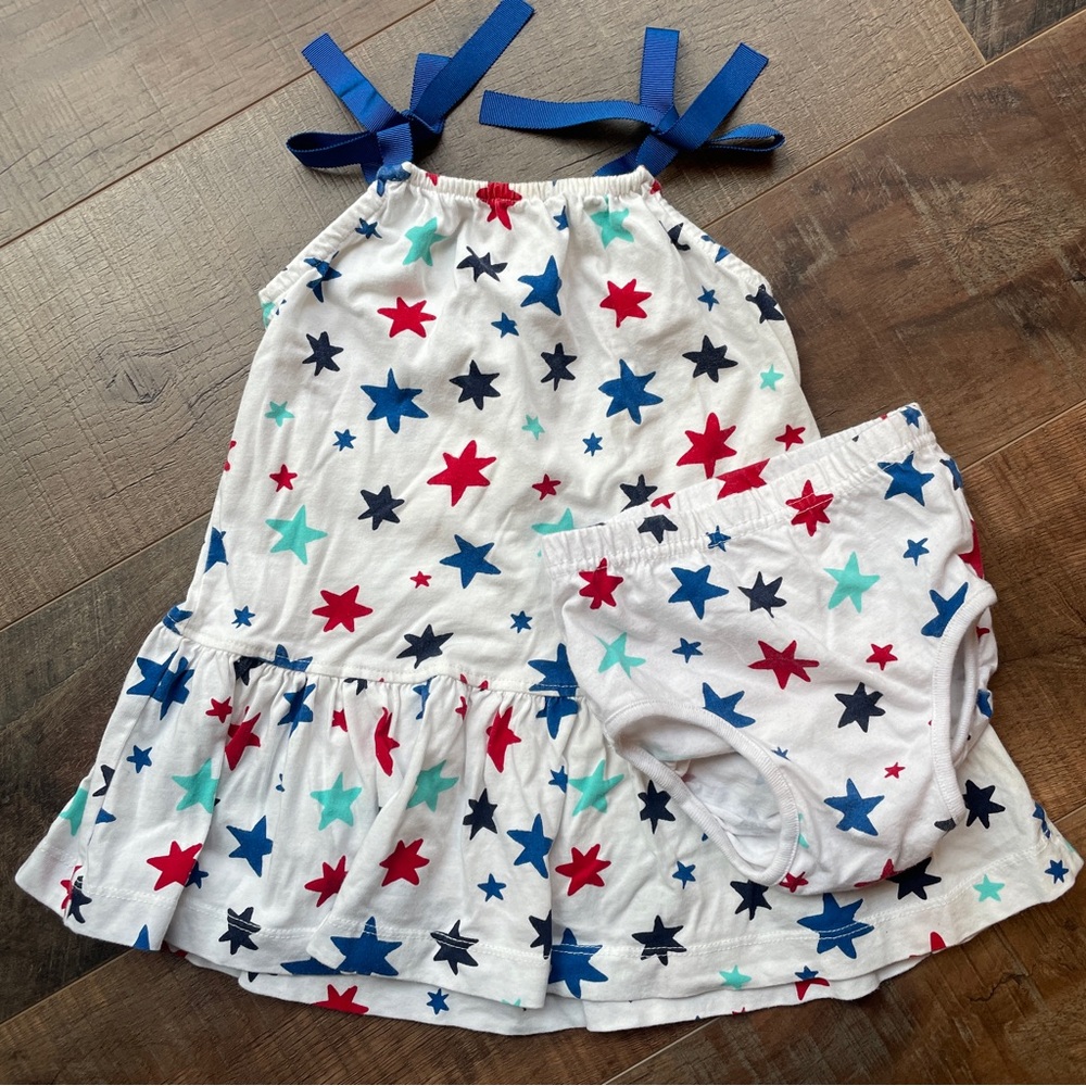 Hanna Andersson Summer Stars Twirl Dress and Bloomer set